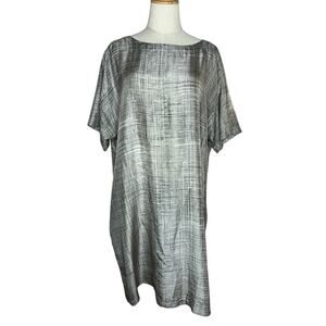Eileen Fisher Textured Silver Midi Dress
